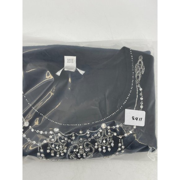 Petite Sophisticate Silk Cashmere Blend Rhinestone Beaded Knit Top Shirt Size S - Picture 15 of 15